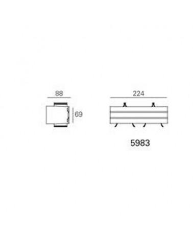 Aplique 2 luces Milan 5983 Halógeno Aluminio Anodizado 2xG9