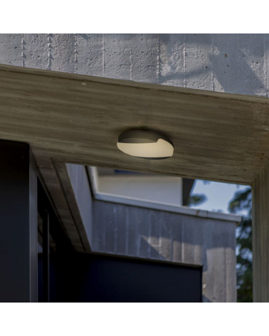 Dark grey outdoor ceiling lamp 26cm made of aluminum and PC LED 23.5W SWITCH 3000K/4000K