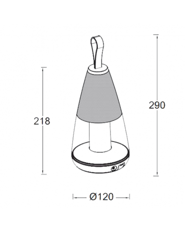 Lámpara de mesa portátil LED 4,5W acabado blanco 29cm IP54 control por voz RGB CCT 2700K-6500K