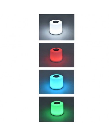 Portable LED lamp 2.3W white finish 8.5cm IP44 touch voice control RGB CCT 2700K-6500K