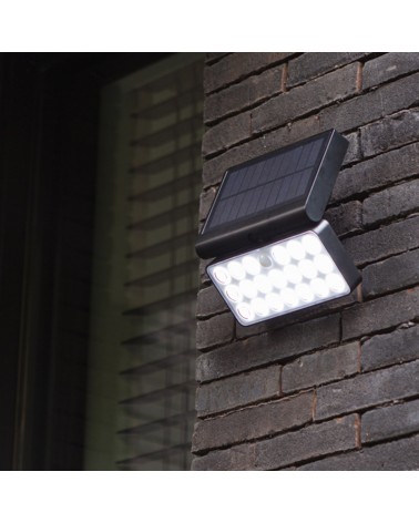 SOLAR black outdoor wall light 18cm synthetic and PC LED 8.5W IP44 motion sensor voice control CCT 2700K-6500K