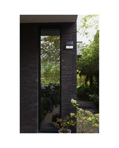 SOLAR black outdoor wall light 18cm synthetic and PC LED 8.5W IP44 motion sensor voice control CCT 2700K-6500K