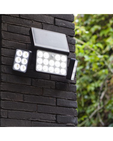 SOLAR 32.1cm black outdoor wall light made of synthetic and PC LED 13W IP44 motion sensor voice control CCT 2700K-6500K