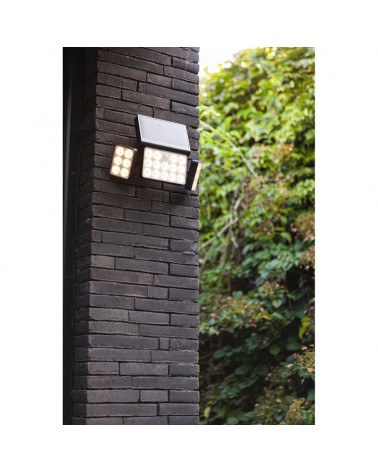 SOLAR 32.1cm black outdoor wall light made of synthetic and PC LED 13W IP44 motion sensor voice control CCT 2700K-6500K