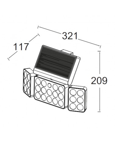 SOLAR 32.1cm black outdoor wall light made of synthetic and PC LED 13W IP44 motion sensor voice control CCT 2700K-6500K