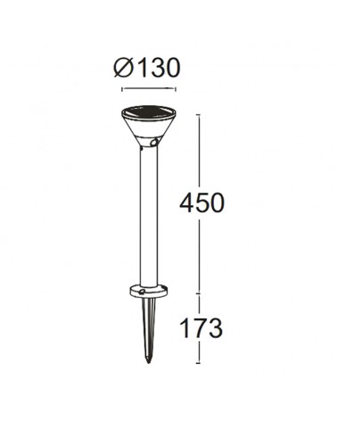 Outdoor beacon with SOLAR spike 45cm LED 6.8W aluminum and PC IP44 motion sensor voice control RGB CCT 2700K-6500K