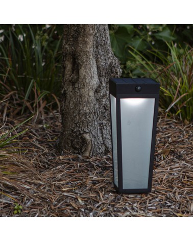 SOLAR spiked lantern 48.4cm LED 8.4W aluminum and glass black finish IP44 motion sensor voice control RGB CCT 2700K-6500K