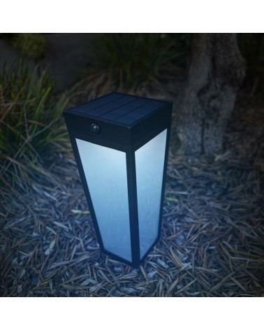 SOLAR spiked lantern 48.4cm LED 8.4W aluminum and glass black finish IP44 motion sensor voice control RGB CCT 2700K-6500K