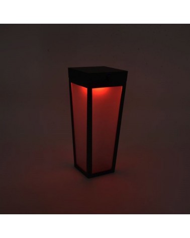 SOLAR spiked lantern 48.4cm LED 8.4W aluminum and glass black finish IP44 motion sensor voice control RGB CCT 2700K-6500K