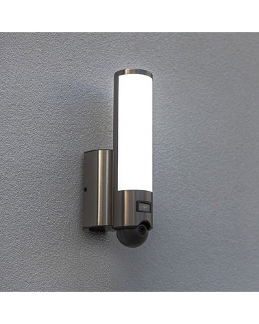 Outdoor wall light 33.4cm LED 17.5W in stainless steel and PC IP44 with app movement sensor and full HD camera CCT 2700K-6500K