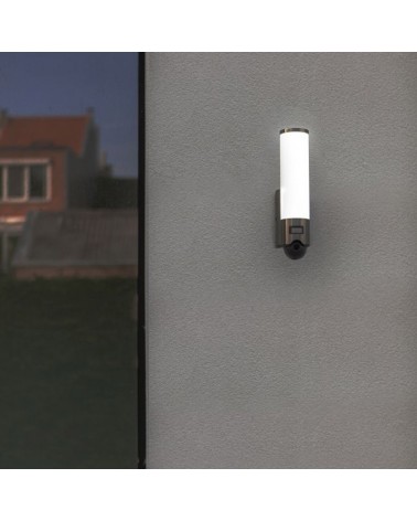 Outdoor wall light 33.4cm LED 17.5W in stainless steel and PC IP44 with app movement sensor and full HD camera CCT 2700K-6500K