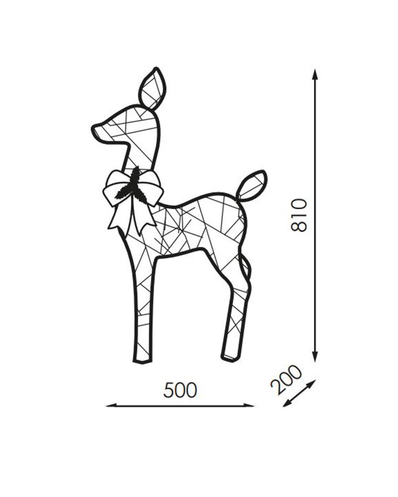 Christmas figure reindeer deer LED 3D with 180 leds warm light 183cm 6W  IP44 low voltage 31V