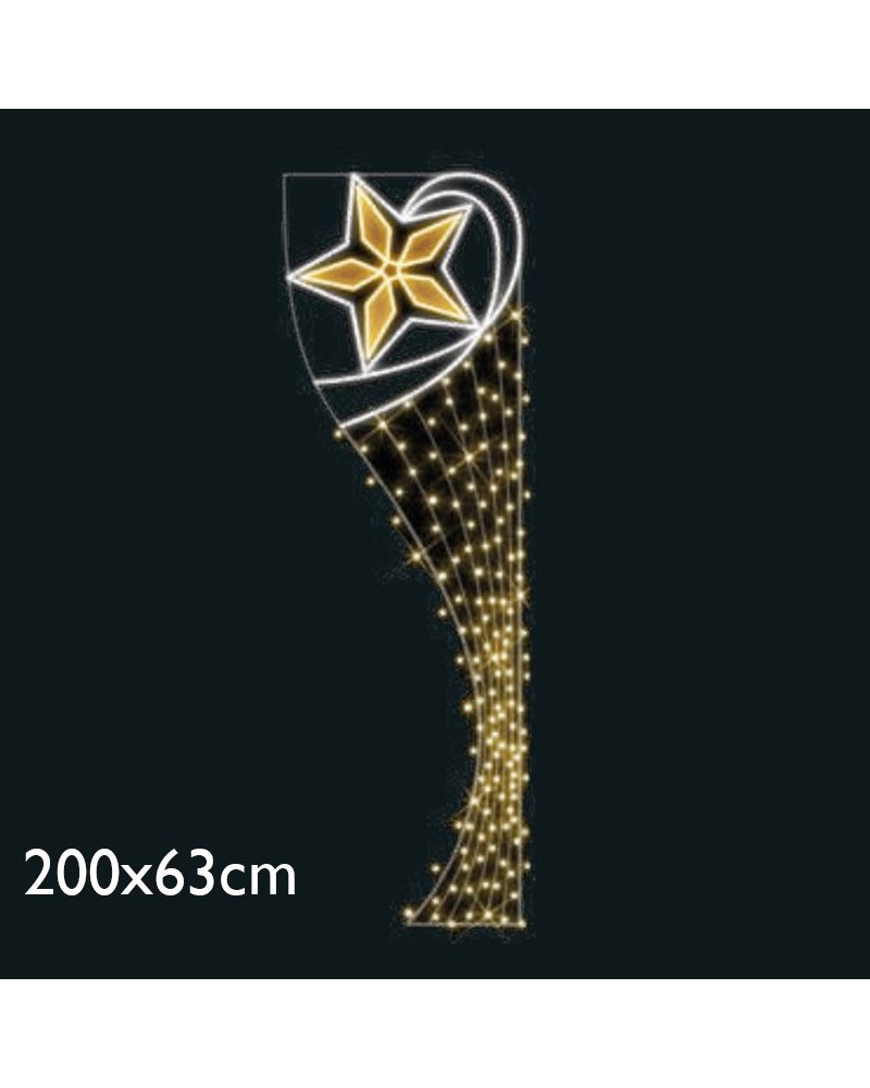 Christmas figure flashing blinking star silhouette warm and cool light 2x0.63m suitable for outdoor use