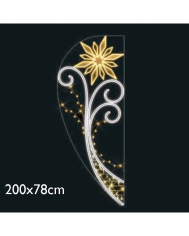 Christmas figure flashing blinking silhouette bouquet star warm and cool light 2x0.78m suitable for outdoor use