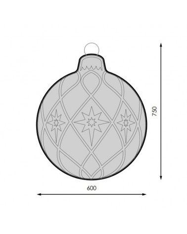 Figura navideña bola 60x75cm LED luz cálida apto para exteriores