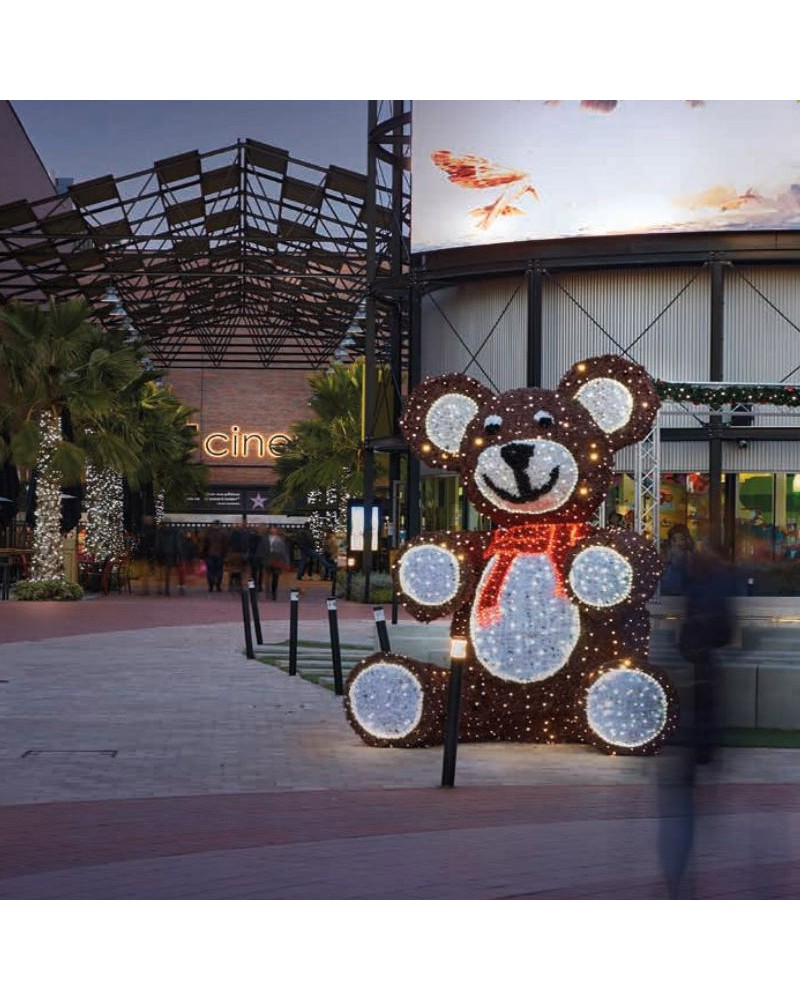 3D bear 2.25x2.2x2.9 meters LED and colored tapestry IP65 low