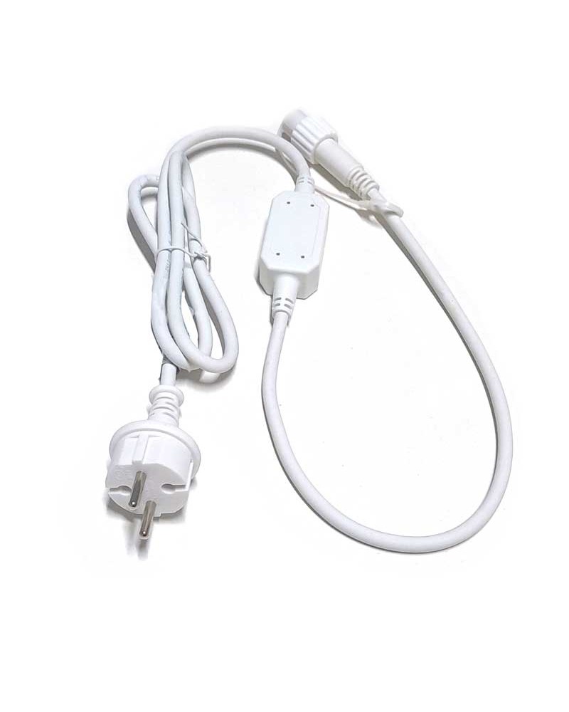 Cable alimentación 150cms blanco 230V para guirnaldas LED (incluye rectificador led)