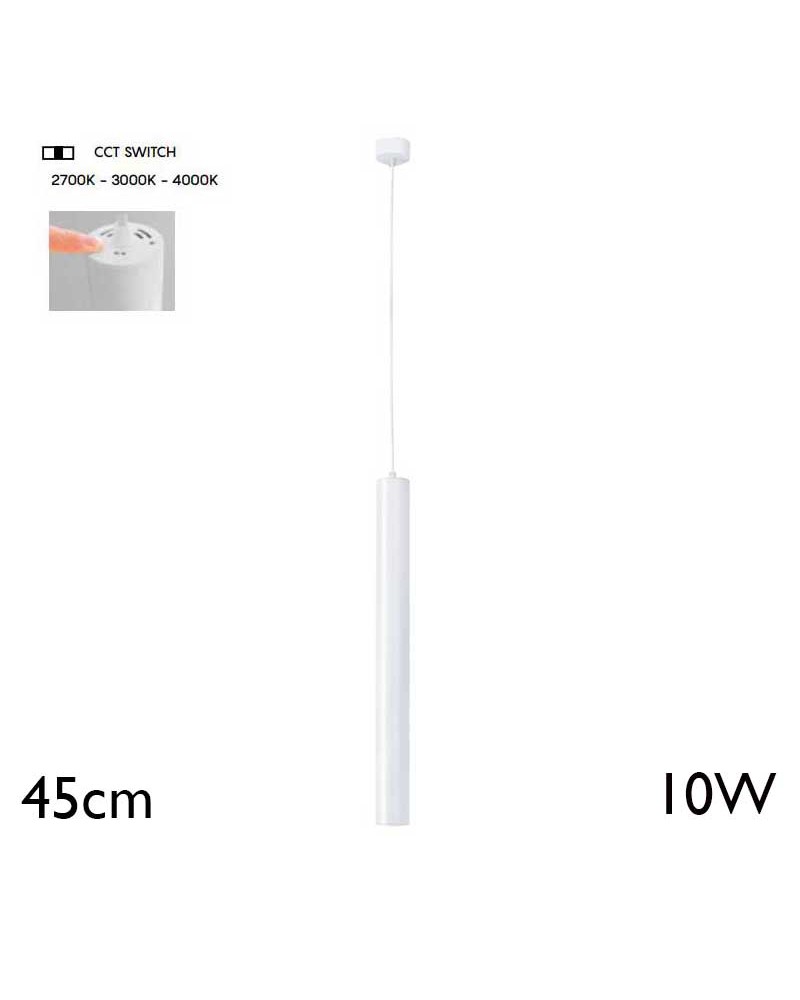 Lámpara colgante 45cm 10W LED aluminio CCT SWITCH 2700K/3200K/4000K