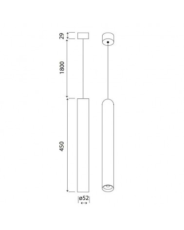 Lámpara colgante 45cm 10W LED aluminio CCT SWITCH 2700K/3200K/4000K