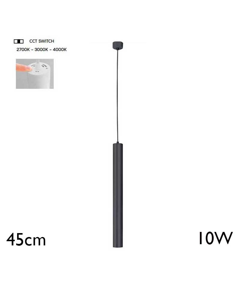 Lámpara colgante 45cm 10W LED aluminio CCT SWITCH 2700K/3200K/4000K