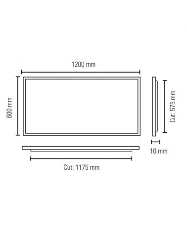 Rectangular recessed LED panel in white finish aluminum 60W 120x60cm 4000K