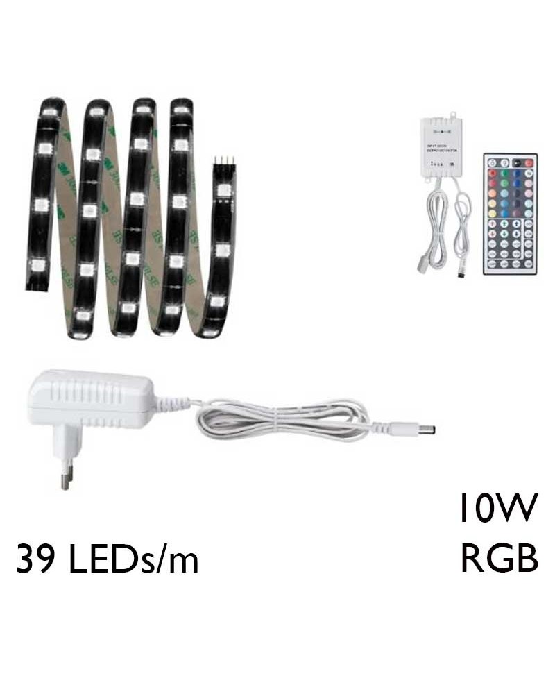 Kit de tira LED 1 metro 8W 12V con transformador luz blanca 2700k