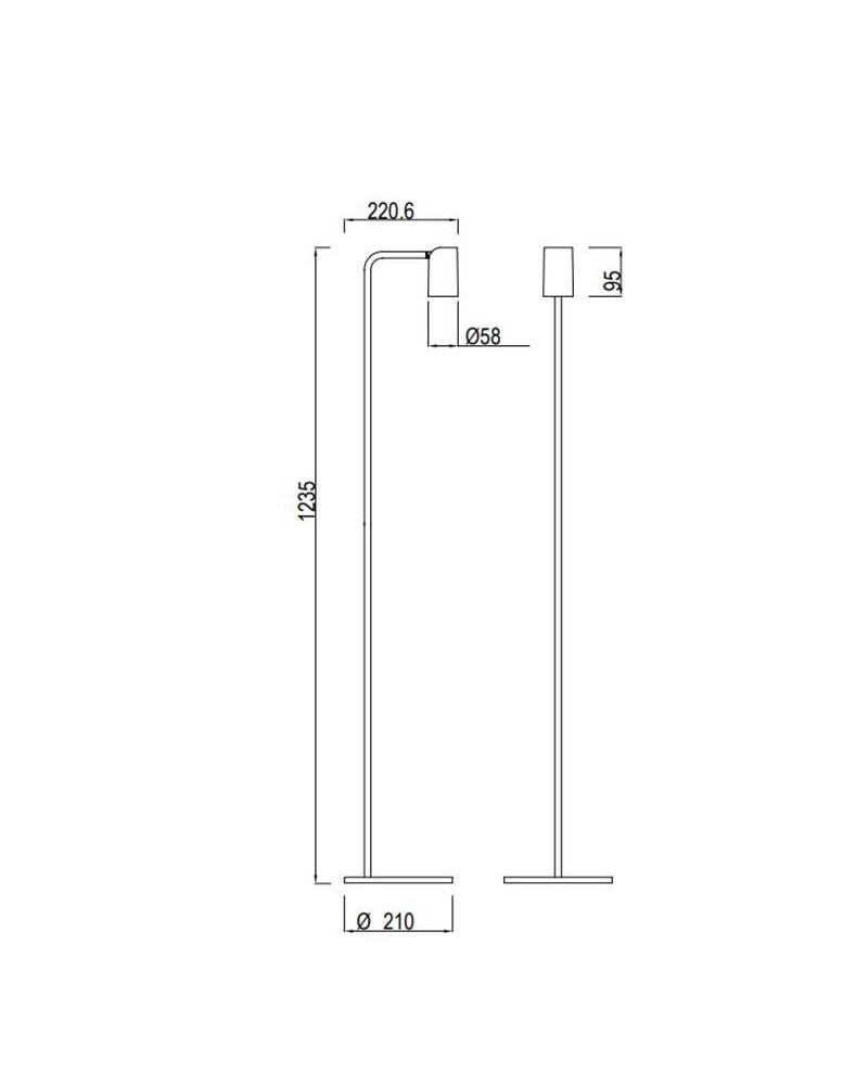 Lámpara de pie 142cm LED 22W de metal y acrílico acabado cromo 4000K