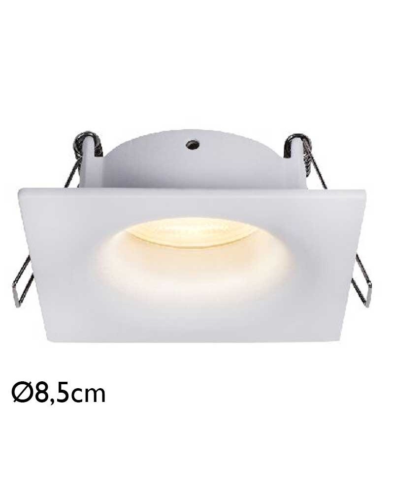 Empotrable downlight GU10 aluminio cuadrado IP54