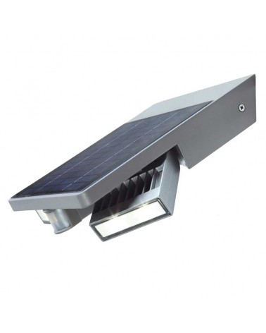 Solar outdoor wall light 3.2cm gray metal LED 40W 4000K IP44