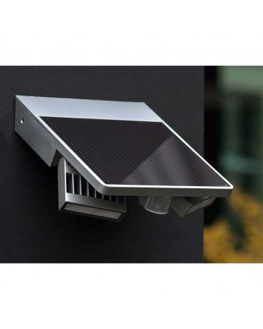 Solar outdoor wall light 3.2cm gray metal LED 40W 4000K IP44