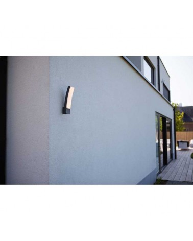 Aplique pared gris oscuro de exterior 31,1cm de aluminio LED 19W CCT 2700K-6500K