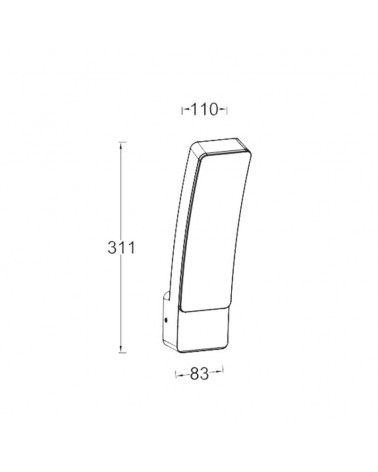 Aplique pared gris oscuro de exterior 31,1cm de aluminio LED 19W CCT 2700K-6500K