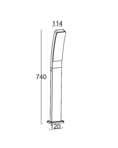 Baliza de exterior  74cm de aluminio acabado gris oscuro LED 19W CCT 2700K-6500K