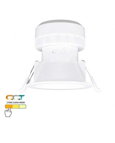 Downlight 8W LED 9cm round recessed CCT SWITCH IP44