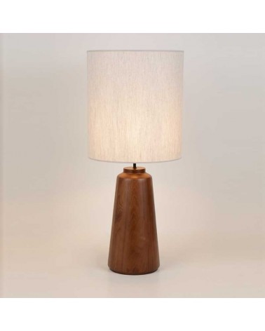 Table lamp 93cm in solid wood and white finish textile E27