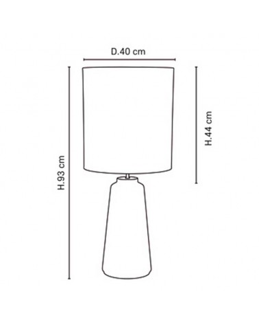 Table lamp 93cm in solid wood and white finish textile E27