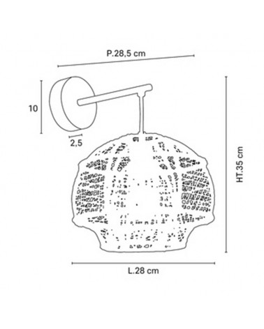 Aplique para pared 28cm de rafia acabado natural E27