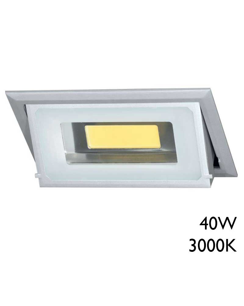 Foco empotrable pared rectangular LED 23cm 40W 3000K basculante