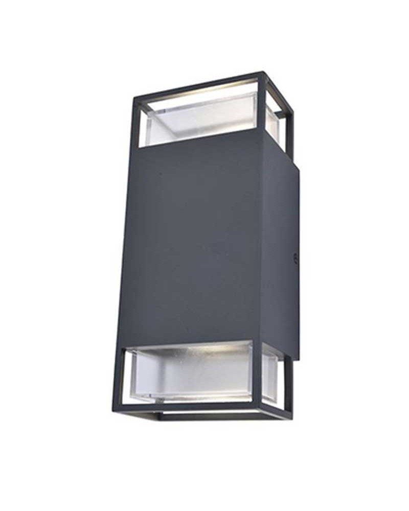 Grey outdoor wall light 23.5cm aluminum 2xGU10 IP54