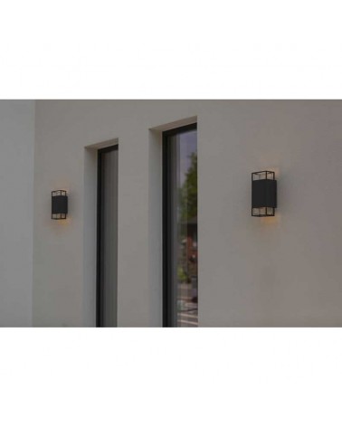 Grey outdoor wall light 23.5cm aluminum 2xGU10 IP54