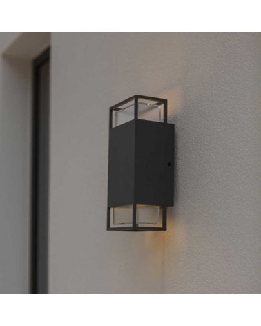 Grey outdoor wall light 23.5cm aluminum 2xGU10 IP54