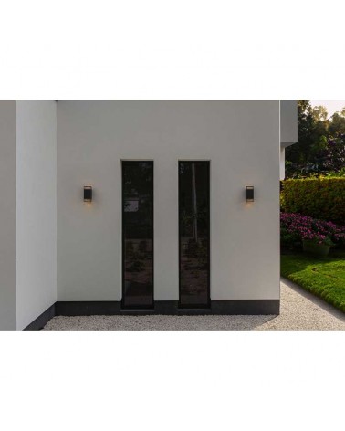 Grey outdoor wall light 23.5cm aluminum 2xGU10 IP54