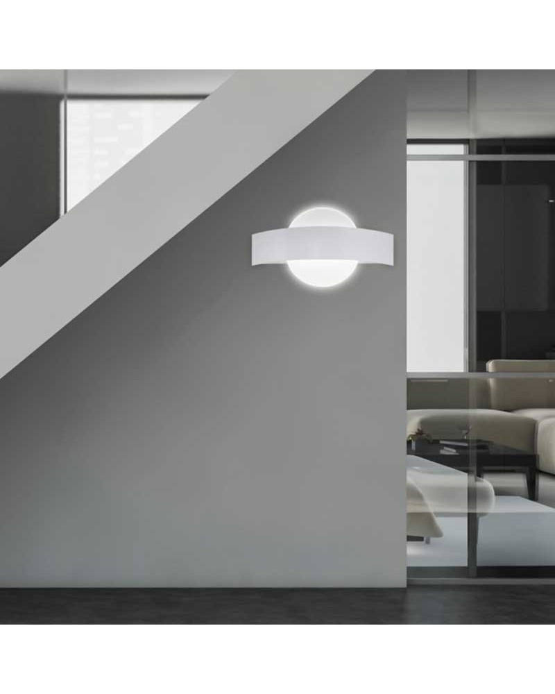 Aplique de pared LED 10W de metal y metacrilato acabado blanco 4000K