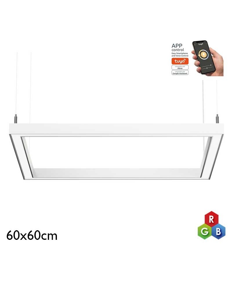 Ceiling lamp LED 85W  aluminum 60x60cm RGB-W Tuya driver