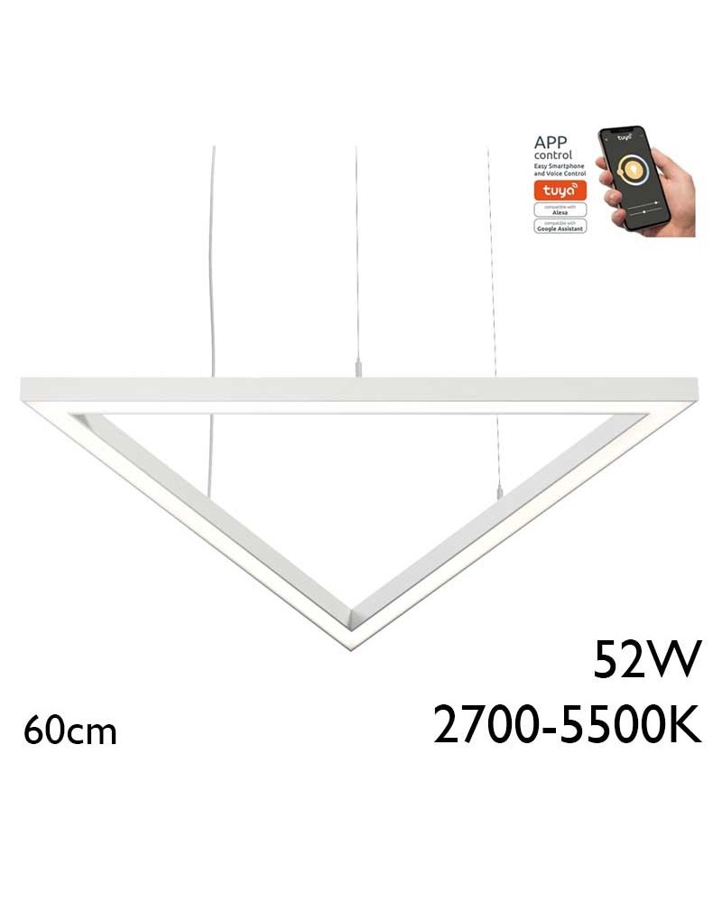 Lámpara de techo de 60cm LED 52W de aluminio Graduable TUYA 2700K-5500K driver Tuya