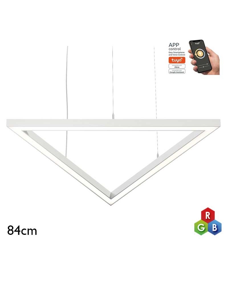 Ceiling lamp LED 64W aluminium 84cm RGB-W Tuya driver