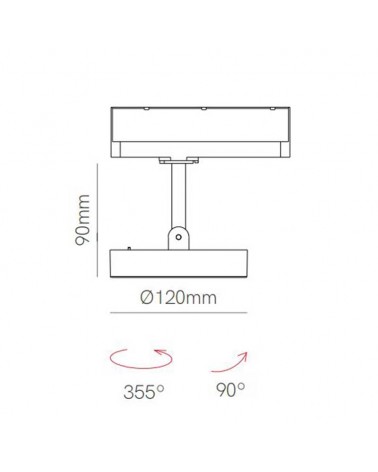 Three-phase LED track light 12cm 12W CCT Switch 2700K/3200K/4000K