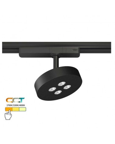 Foco de carril trifásico LED 12cm 12W CCT Switch 2700K/3200K/4000K