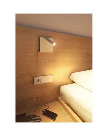 LED wall light 4W Aluminum mobile charger USB-C and induction 15.5cm 2700K Dimmable