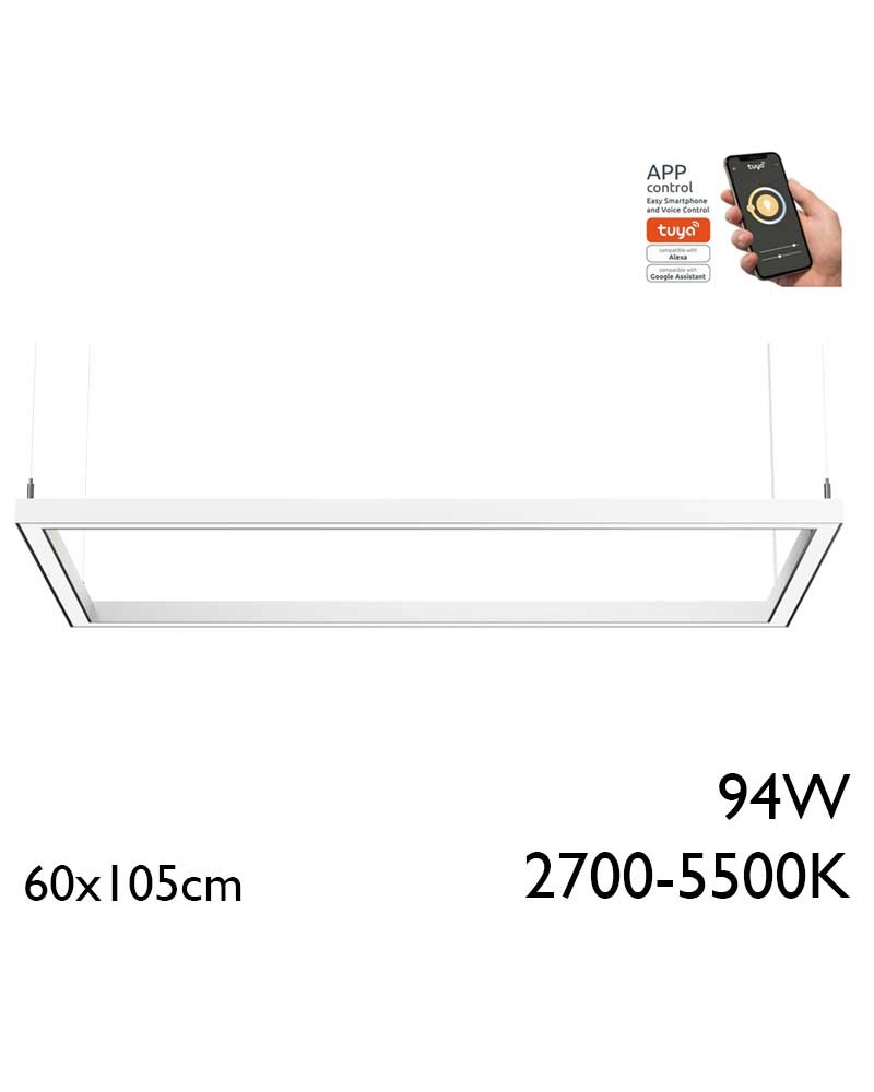 Ceiling lamp LED  94W Aluminum 60x105cm Adjustable 2700K-5500K Tuya Driver